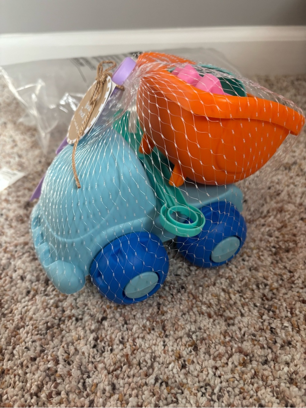 Kids Beach Toy Truck Set - Blue and Orange